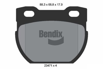 BPD1989 BENDIX Braking Комплект тормозных колодок, дисковый тормоз