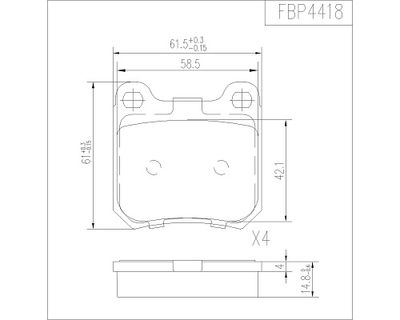 FBP4418 FI.BA Комплект тормозных колодок, дисковый тормоз