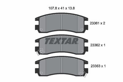 2336101 TEXTAR Комплект тормозных колодок, дисковый тормоз