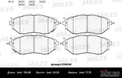 E100248 MILES Комплект тормозных колодок, дисковый тормоз