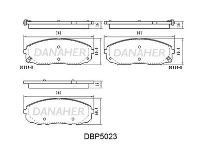 DBP5023 DANAHER Комплект тормозных колодок, дисковый тормоз