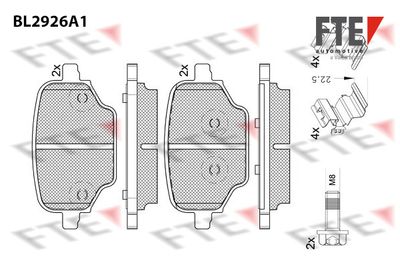 9011169 FTE Комплект тормозных колодок, дисковый тормоз
