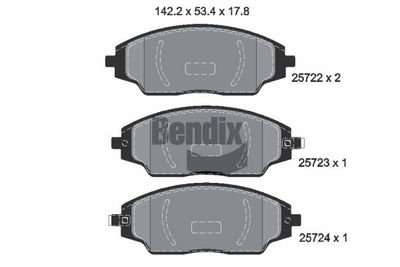 BPD2262 BENDIX Braking Комплект тормозных колодок, дисковый тормоз