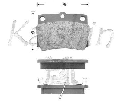 FK6086 KAISHIN Комплект тормозных колодок, дисковый тормоз