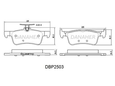DBP2503 DANAHER Комплект тормозных колодок, дисковый тормоз