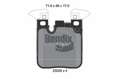 BPD1510 BENDIX Braking Комплект тормозных колодок, дисковый тормоз