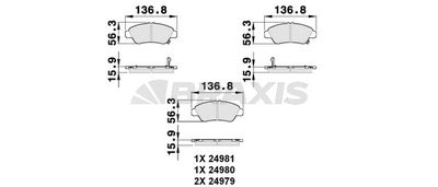 AB0150 BRAXIS Комплект тормозных колодок, дисковый тормоз