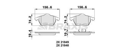 AA0147 BRAXIS Комплект тормозных колодок, дисковый тормоз