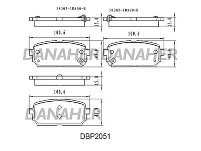 DBP2051 DANAHER Комплект тормозных колодок, дисковый тормоз