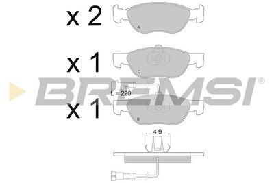 BP2666 BREMSI Комплект тормозных колодок, дисковый тормоз