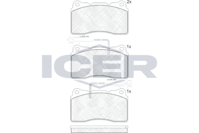 181515 ICER Комплект тормозных колодок, дисковый тормоз