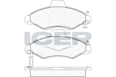 181229 ICER Комплект тормозных колодок, дисковый тормоз