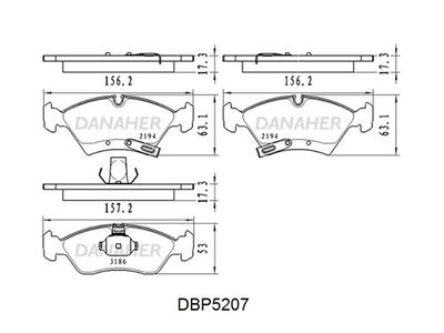 DBP5207 DANAHER Комплект тормозных колодок, дисковый тормоз