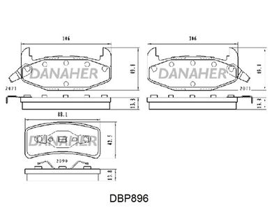 DBP896 DANAHER Комплект тормозных колодок, дисковый тормоз