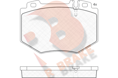 RB1538 R BRAKE Комплект тормозных колодок, дисковый тормоз