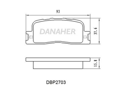 DBP2703 DANAHER Комплект тормозных колодок, дисковый тормоз