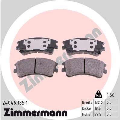 240461851 ZIMMERMANN Комплект тормозных колодок, дисковый тормоз