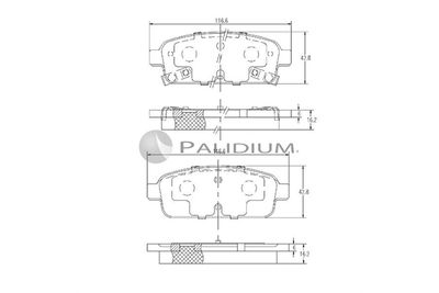 P11129 ASHUKI by Palidium Комплект тормозных колодок, дисковый тормоз