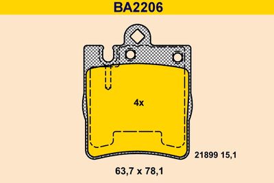 BA2206 BARUM Комплект тормозных колодок, дисковый тормоз