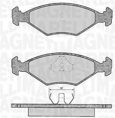 363916060807 MAGNETI MARELLI Комплект тормозных колодок, дисковый тормоз