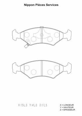 K360A04 NPS Комплект тормозных колодок, дисковый тормоз