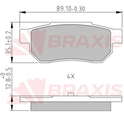 AA0633 BRAXIS Комплект тормозных колодок, дисковый тормоз