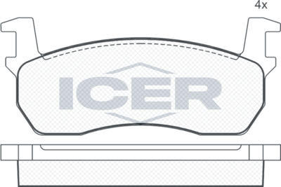 180424 ICER Комплект тормозных колодок, дисковый тормоз