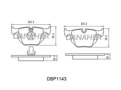 DBP1143 DANAHER Комплект тормозных колодок, дисковый тормоз