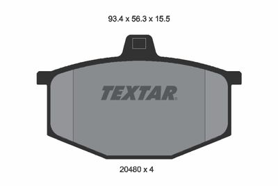 2048002 TEXTAR Комплект тормозных колодок, дисковый тормоз