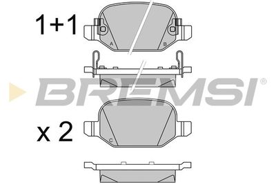 BP3524 BREMSI Комплект тормозных колодок, дисковый тормоз
