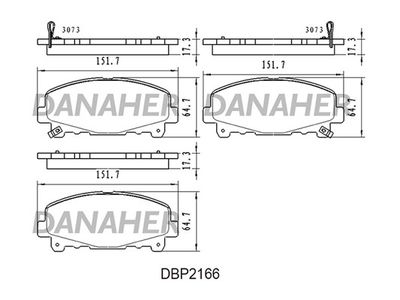 DBP2166 DANAHER Комплект тормозных колодок, дисковый тормоз
