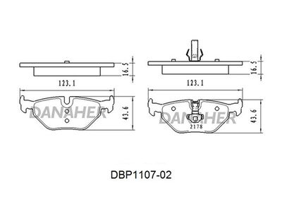 DBP110702 DANAHER Комплект тормозных колодок, дисковый тормоз