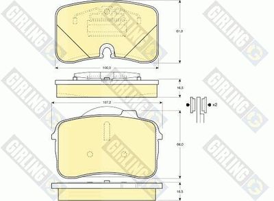 6109612 GIRLING Комплект тормозных колодок, дисковый тормоз