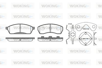 P588300 WOKING Комплект тормозных колодок, дисковый тормоз