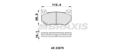 AB0440 BRAXIS Комплект тормозных колодок, дисковый тормоз
