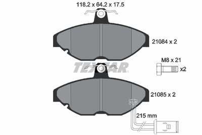 2108401 TEXTAR Комплект тормозных колодок, дисковый тормоз