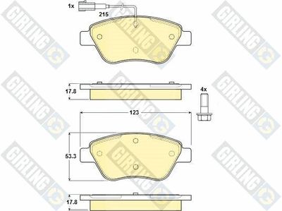 6114824 GIRLING Комплект тормозных колодок, дисковый тормоз