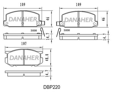 DBP220 DANAHER Комплект тормозных колодок, дисковый тормоз