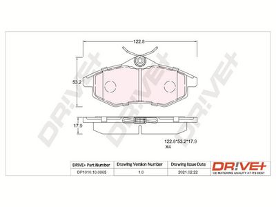 DP1010100865 Dr!ve+ Комплект тормозных колодок, дисковый тормоз