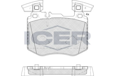 182367 ICER Комплект тормозных колодок, дисковый тормоз