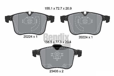 BPD1691 BENDIX Braking Комплект тормозных колодок, дисковый тормоз