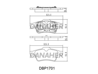 DBP1701 DANAHER Комплект тормозных колодок, дисковый тормоз