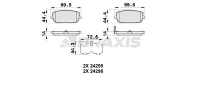 AB0327 BRAXIS Комплект тормозных колодок, дисковый тормоз