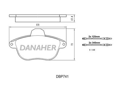 DBP741 DANAHER Комплект тормозных колодок, дисковый тормоз