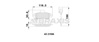 AB0252 BRAXIS Комплект тормозных колодок, дисковый тормоз