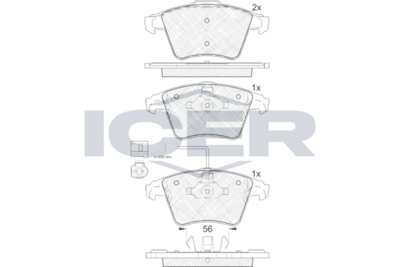 181778 ICER Комплект тормозных колодок, дисковый тормоз