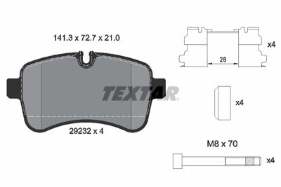 2923201 TEXTAR Комплект тормозных колодок, дисковый тормоз