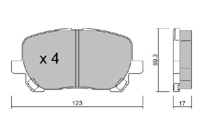 BPTO1928 AISIN Комплект тормозных колодок, дисковый тормоз
