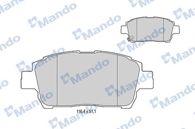 MBF015861 MANDO Комплект тормозных колодок, дисковый тормоз