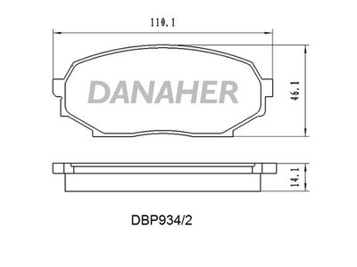 DBP9342 DANAHER Комплект тормозных колодок, дисковый тормоз